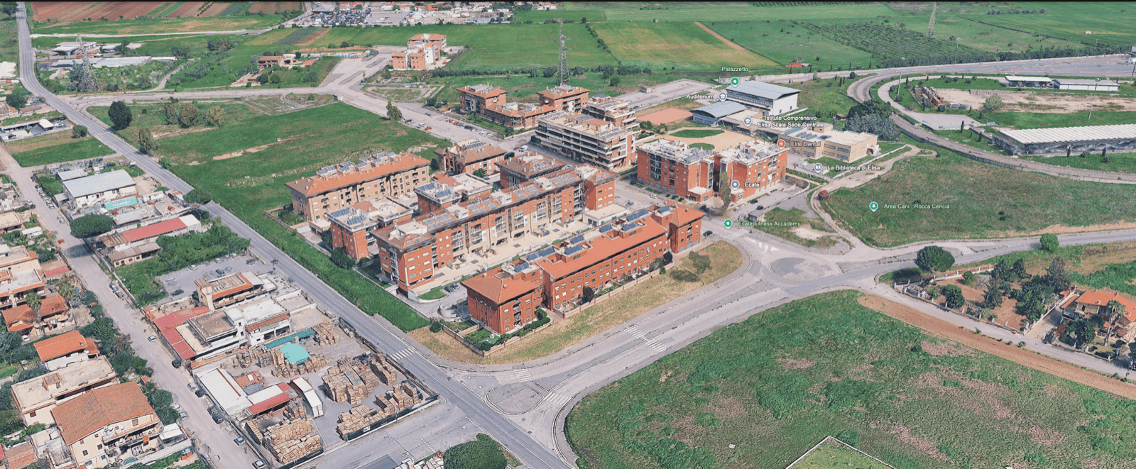 Vista prospettica di scorcio del quartiere Ciminà con l'impianto generale delle vie