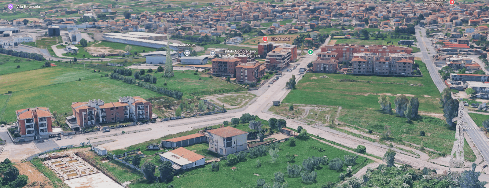 Vista d'insieme del comprensorio nel suo perimetro complessivo