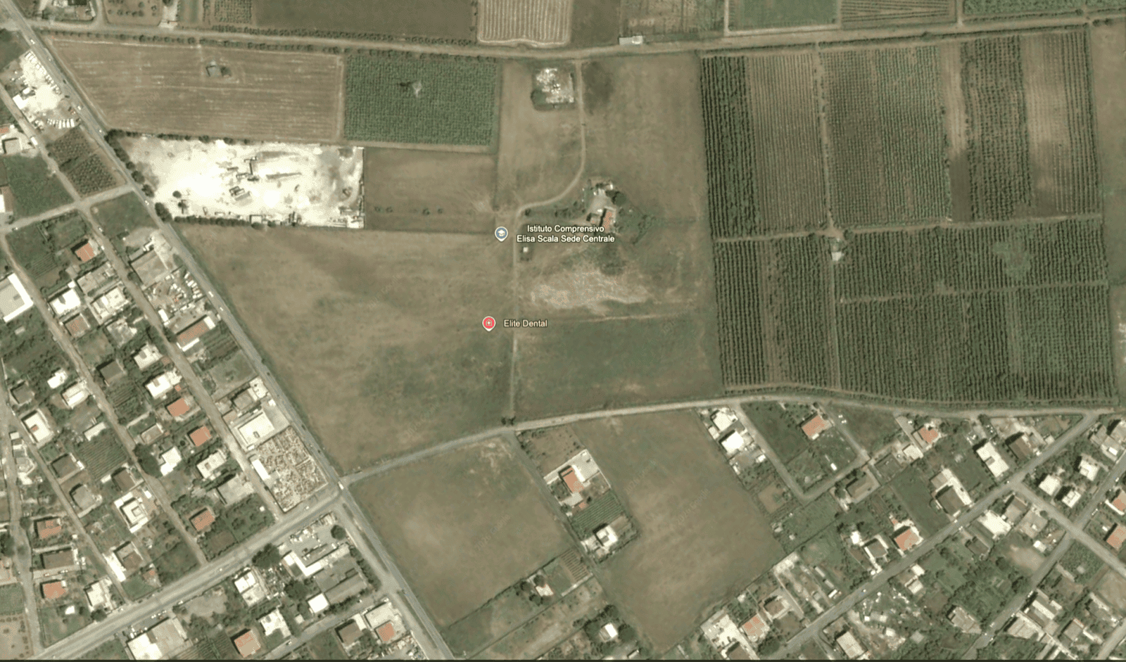 Vista satellitare del quartiere, ortofoto storica